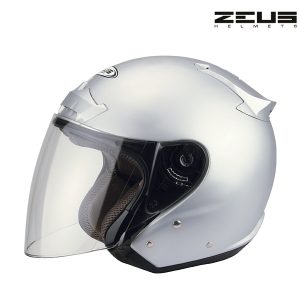 Otevřená helma na skútr - Zeus City stříbrná