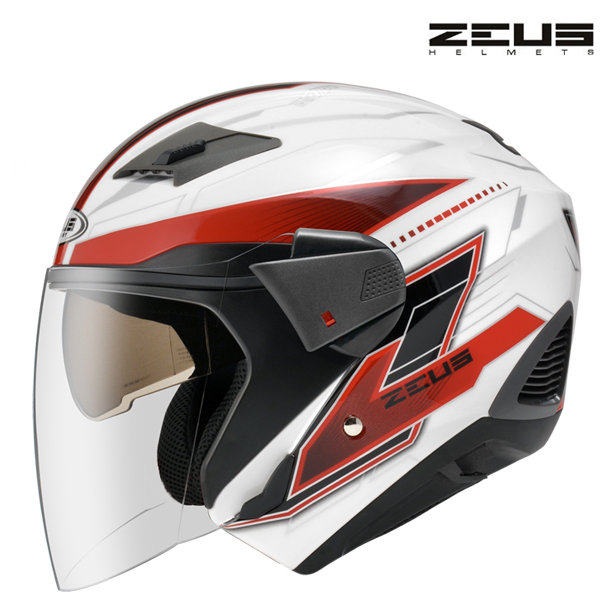 Otevřená helma Zeus White/Red